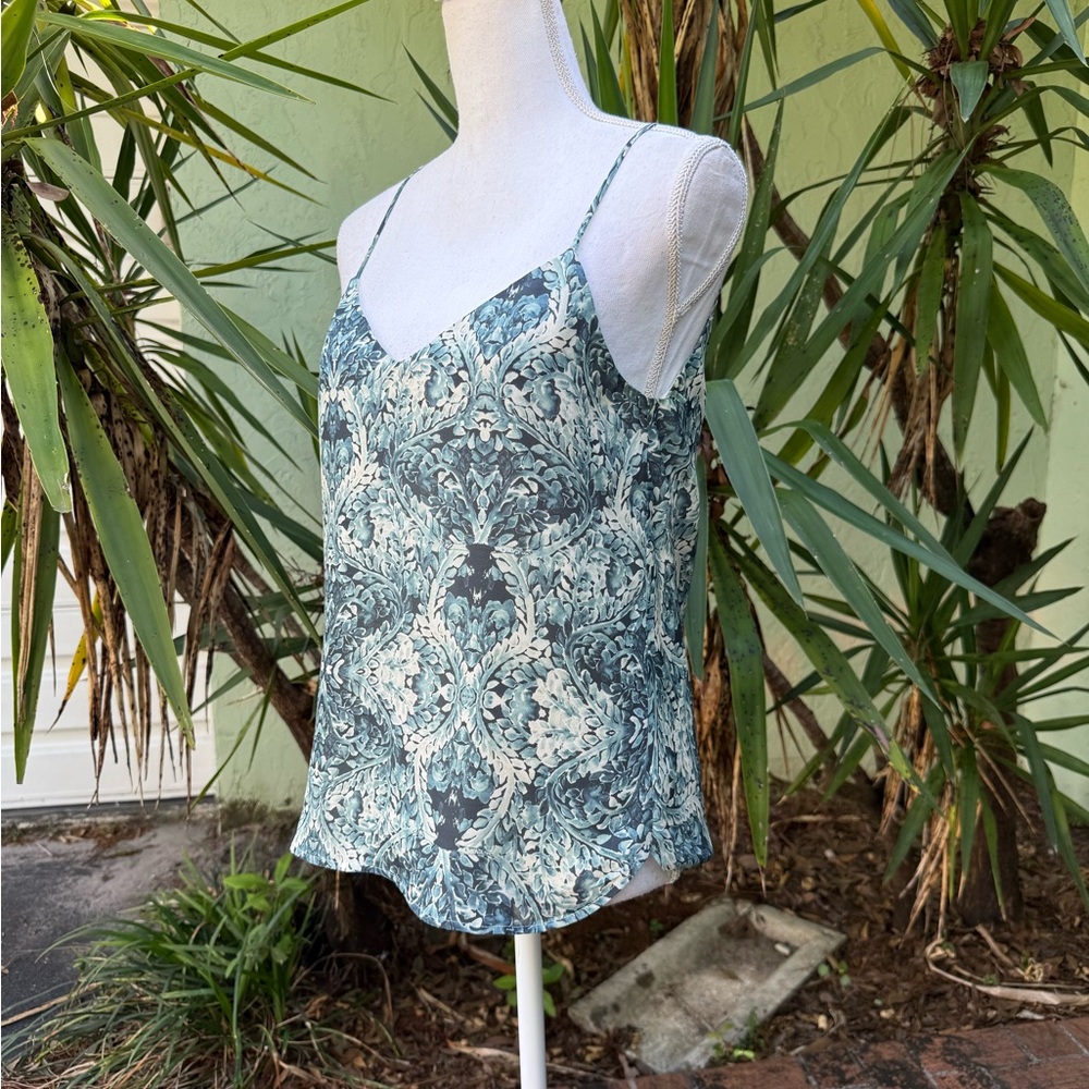 Haute Hippie Silk Draped Back Teal Tank - Picture 4 of 7